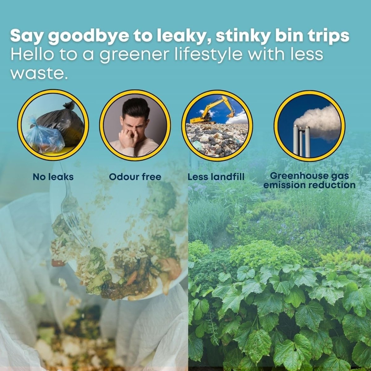 Electric Kitchen Composter 2.5L Food Waste Bin Odour - Free 3 Modes - Kwikley