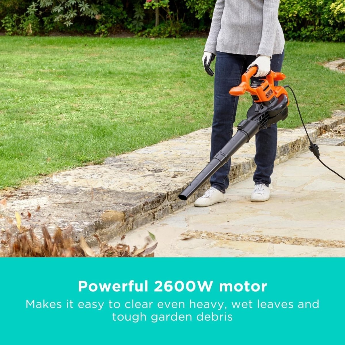 Electric Leaf Blower Vacuum Mulcher 2600W 3 - in - 1 with 40L Collection Bag - Kwikley