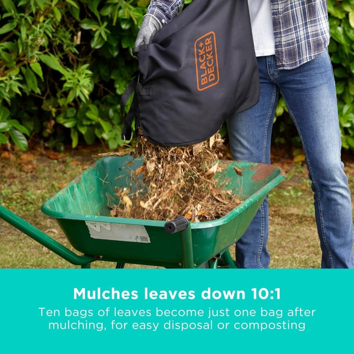 Electric Leaf Blower Vacuum Mulcher 2600W 3 - in - 1 with 40L Collection Bag - Kwikley