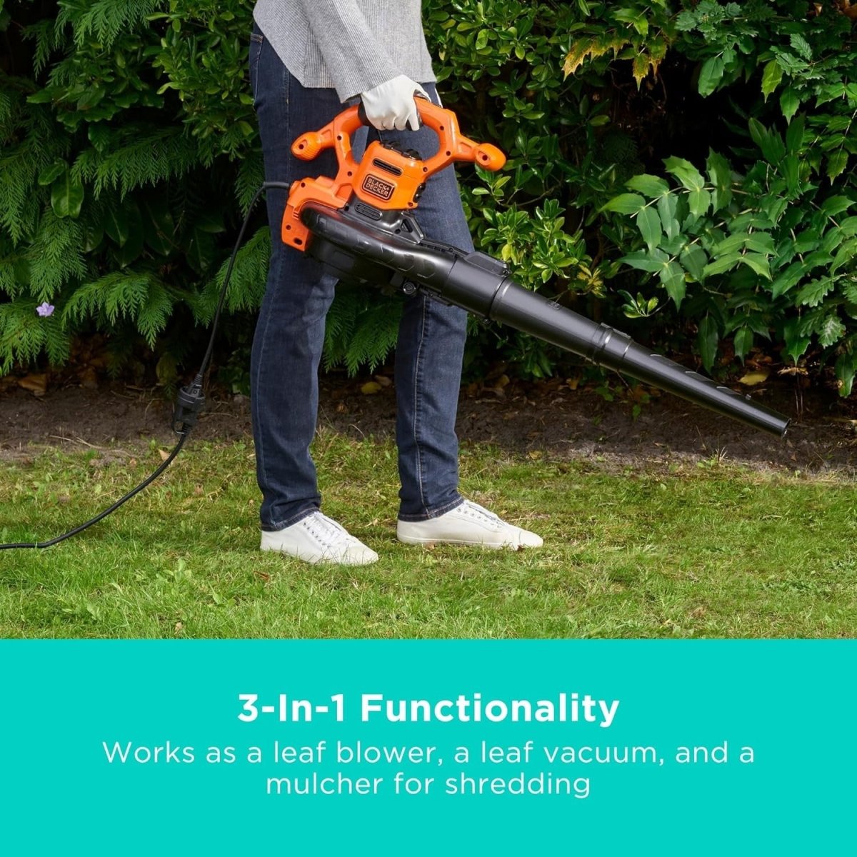 Electric Leaf Blower Vacuum Mulcher 2600W 3 - in - 1 with 40L Collection Bag - Kwikley