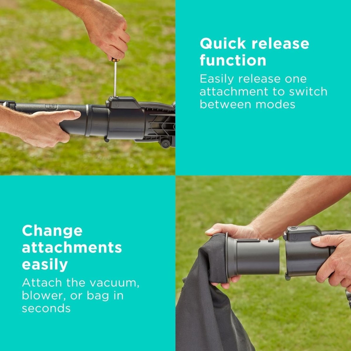 Electric Leaf Blower Vacuum Mulcher 2600W 3 - in - 1 with 40L Collection Bag - Kwikley