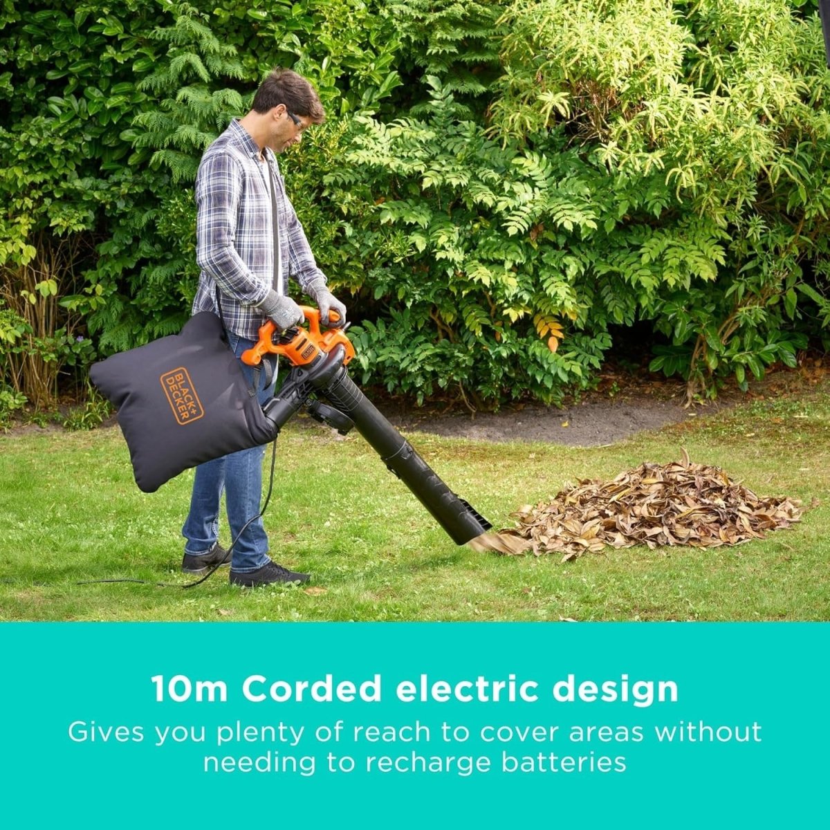Electric Leaf Blower Vacuum Mulcher 2600W 3 - in - 1 with 40L Collection Bag - Kwikley
