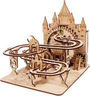 Electric Marble Run 3D Wooden Puzzle LED Castle Model DIY Kit - Kwikley