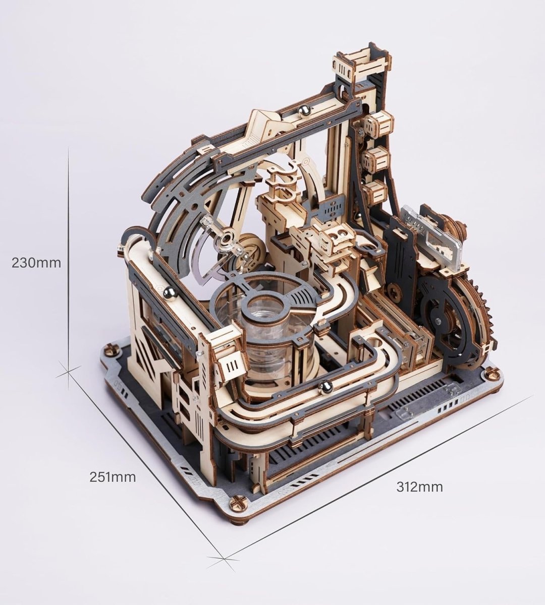 Electric Marble Run 3D Wooden Puzzle Model Kit Night City Building Gift - Kwikley