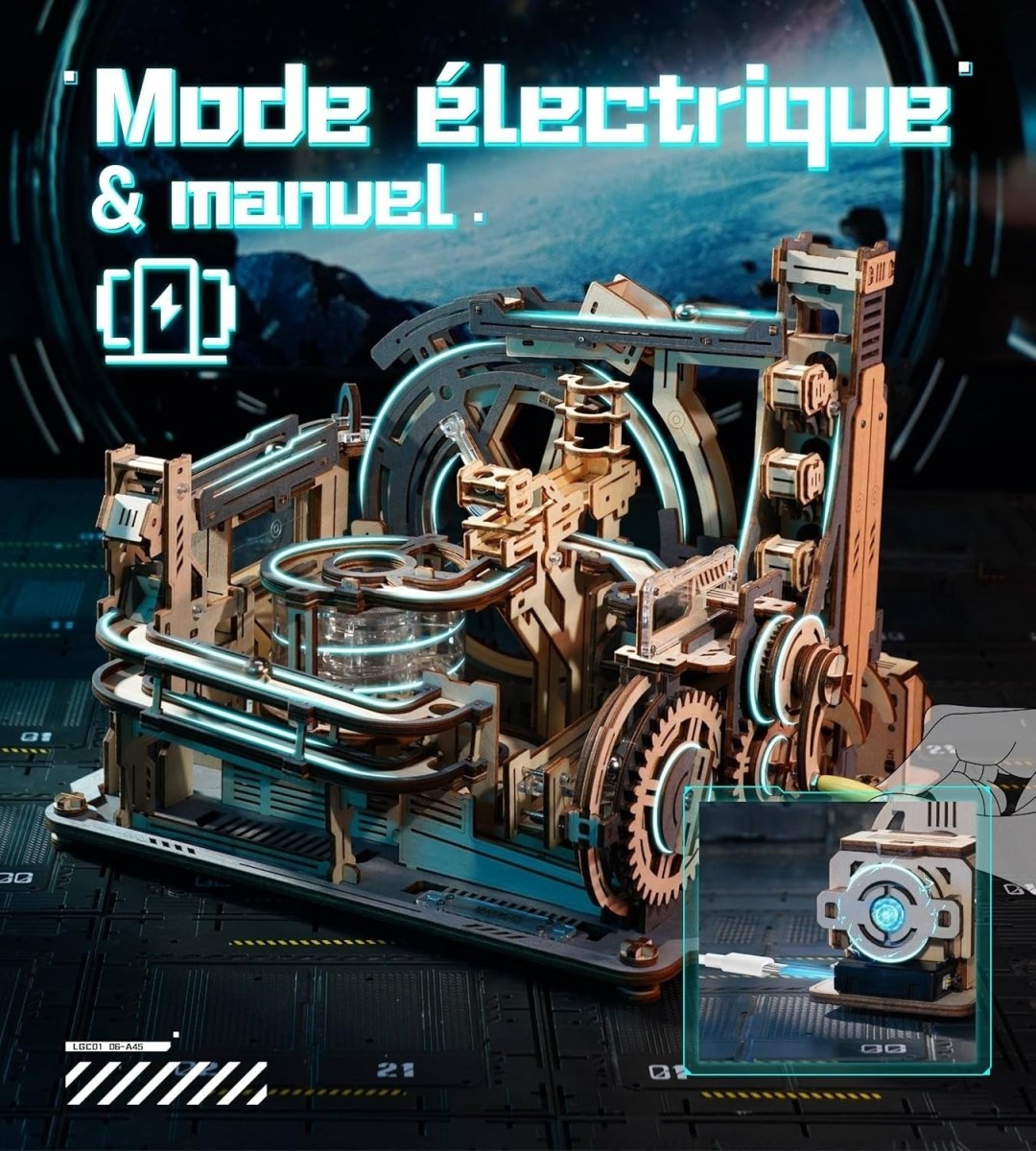 Electric Marble Run 3D Wooden Puzzle Model Kit Night City Building Gift - Kwikley