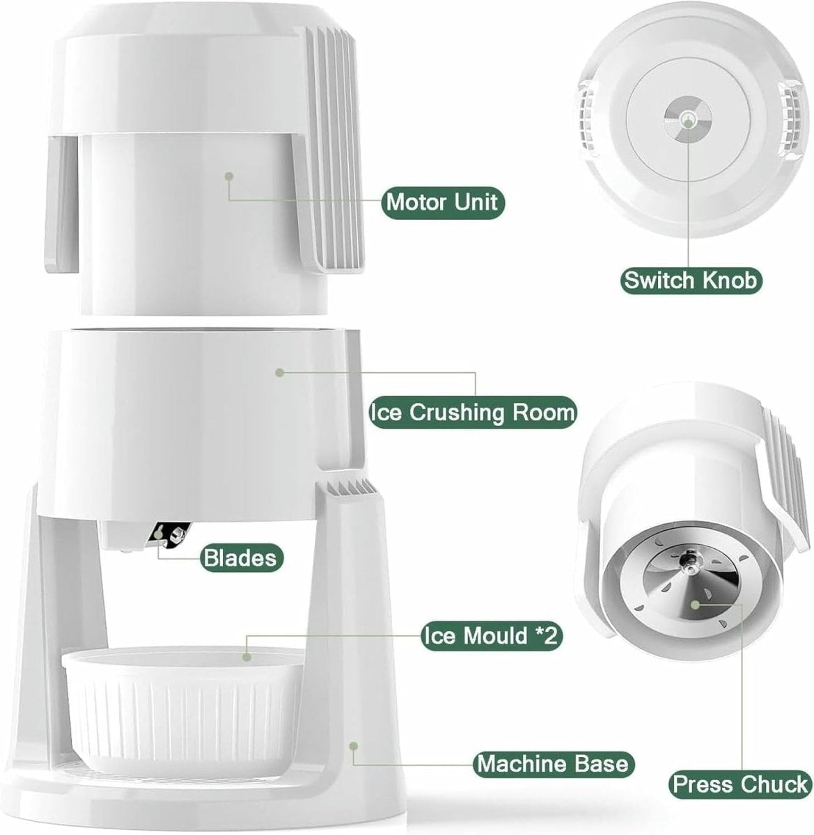 Electric Shaved Ice Maker Snow Cone Machine Slushie Crusher Home Party - Kwikley
