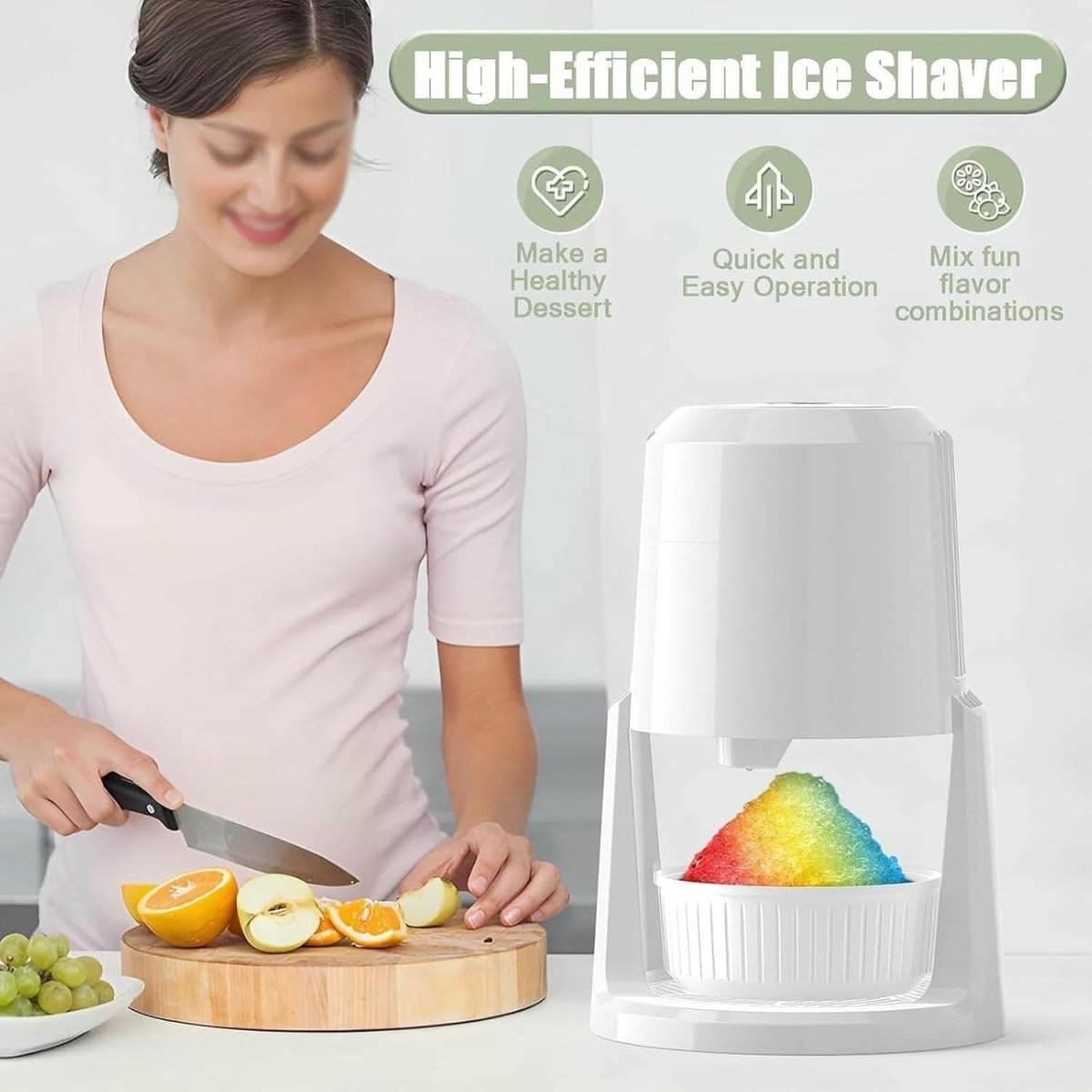 Electric Shaved Ice Maker Snow Cone Machine Slushie Crusher Home Party - Kwikley