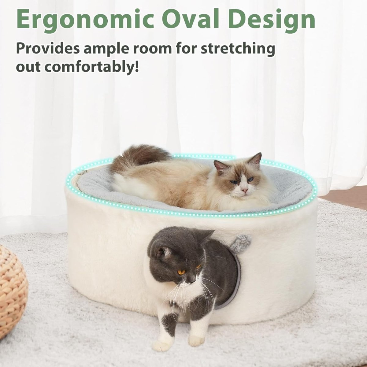 Elevated Cat Bed Enclosed Kitty House Raised Hammock Washable Cover - Kwikley
