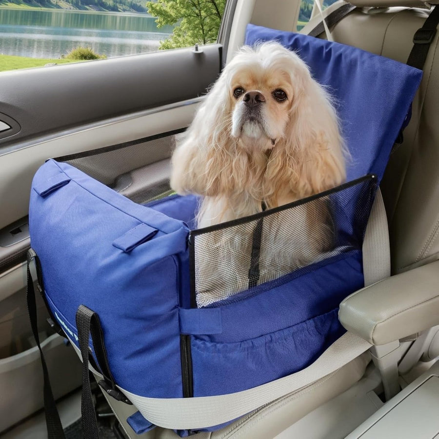 Elevated Dog Booster Car Seat 3 in 1 Travel Bed Washable 14kg - Kwikley
