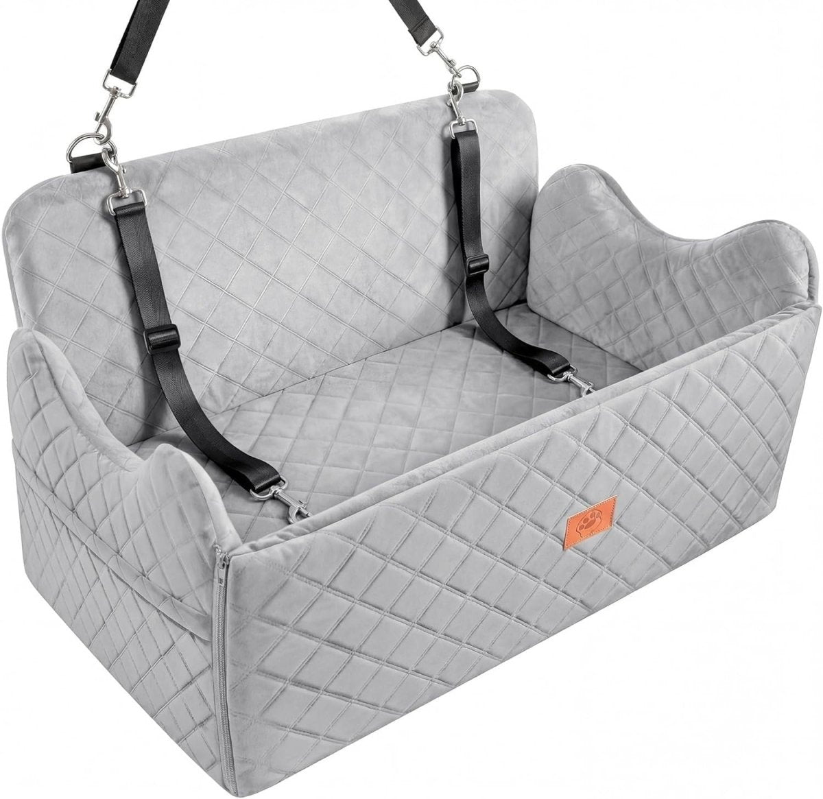Elevated Dog Car Seat 55lb Travel Bed Memory Foam Washable Booster - Kwikley