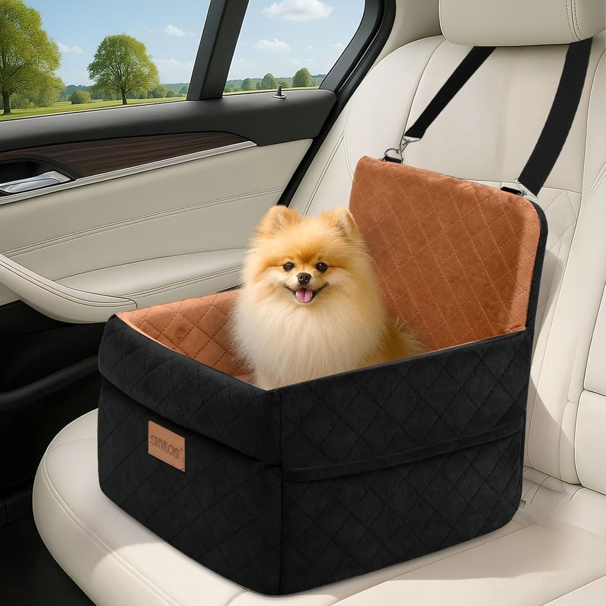 Elevated Puppy Car Seat Booster Bed Washable Travel Carrier Up to 16KG - Kwikley