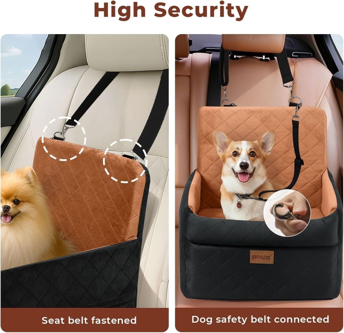 Elevated Puppy Car Seat Booster Bed Washable Travel Carrier Up to 16KG - Kwikley
