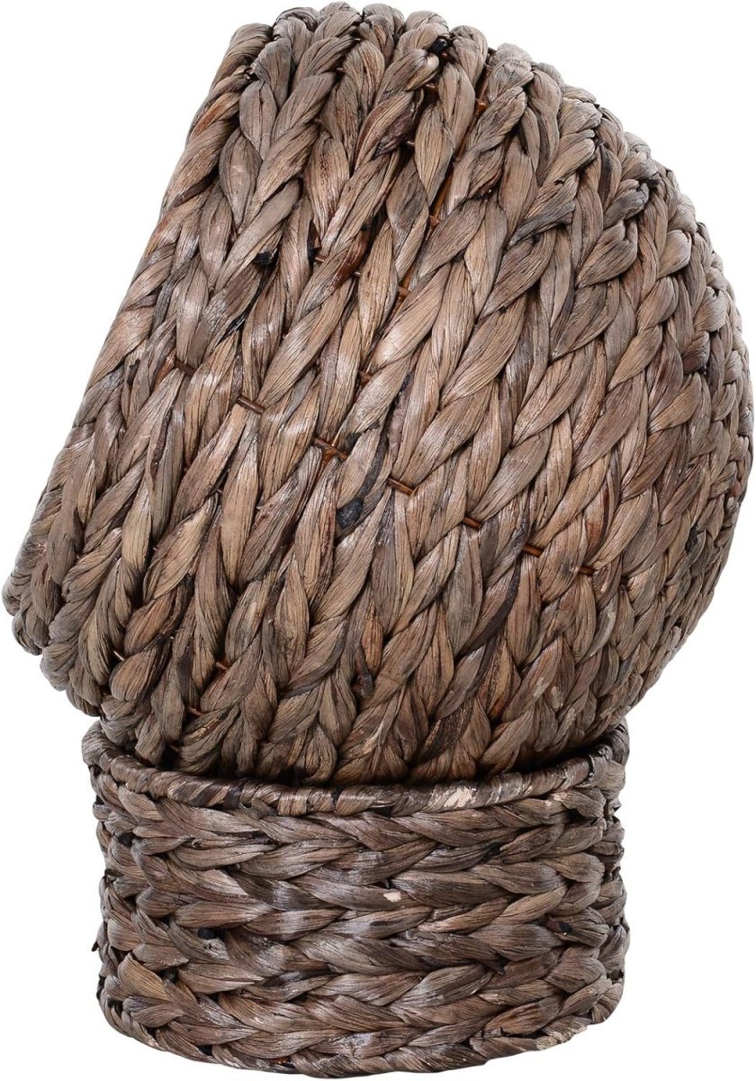 Elevated Wicker Cat Cave Bed Natural Basket House w Soft Cushion - Kwikley