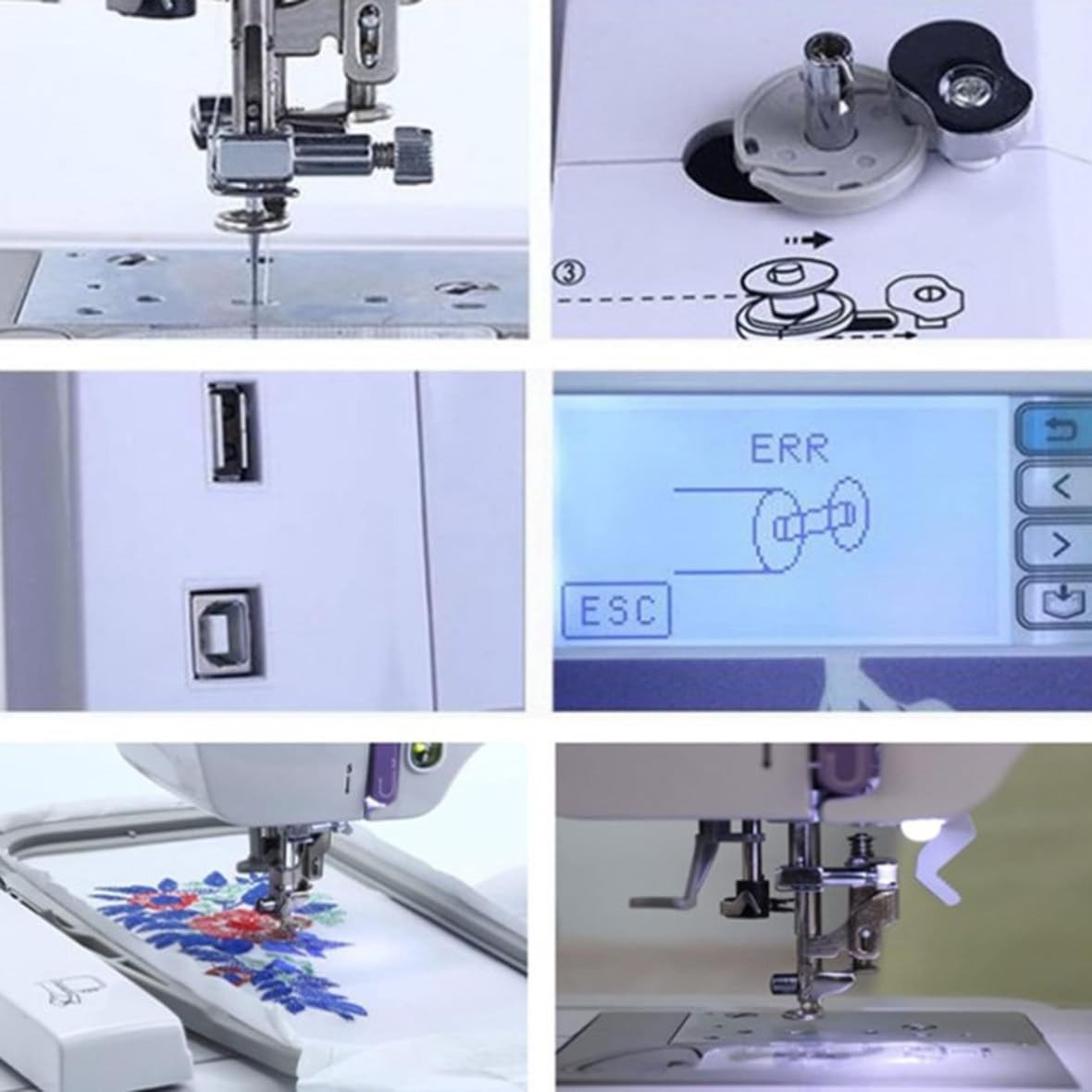 Embroidery Sewing Machine LCD Touchscreen 158 Designs 4x9.2 Area - Kwikley