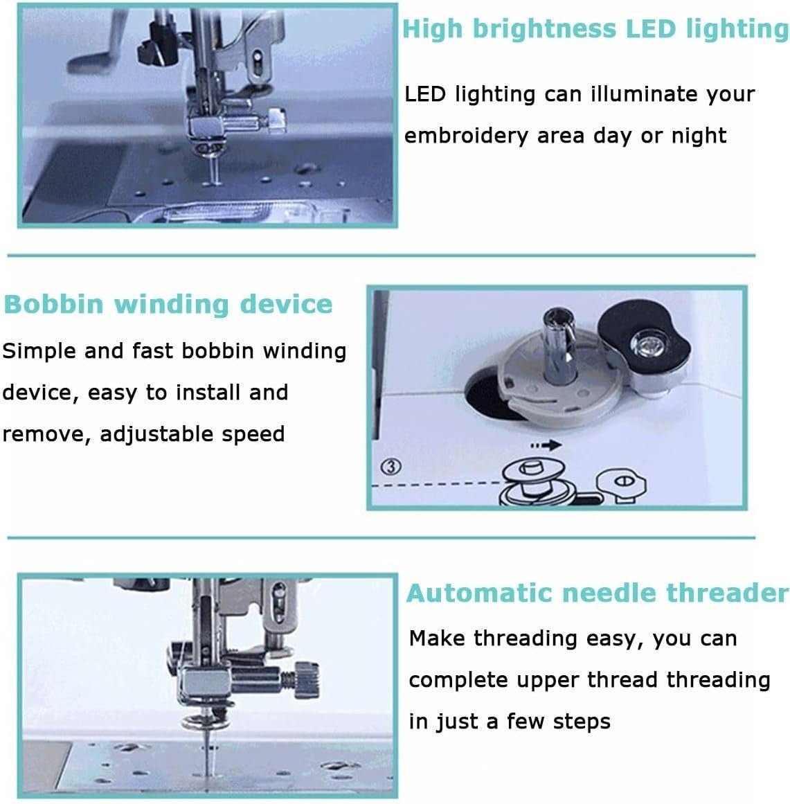 Embroidery Sewing Machine LCD Touchscreen 158 Designs 4x9.2 Area - Kwikley