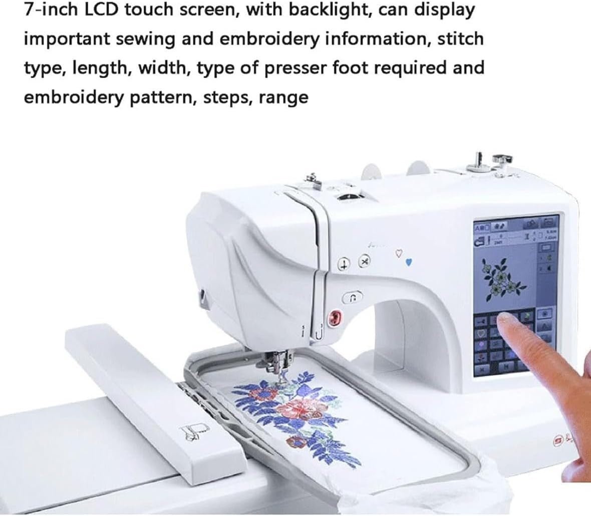 Embroidery Sewing Machine LCD Touchscreen 158 Designs 4x9.2 Area - Kwikley