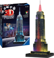 Empire State Building 3D Puzzle LED Light Up 216 Piece Model Gift - Kwikley