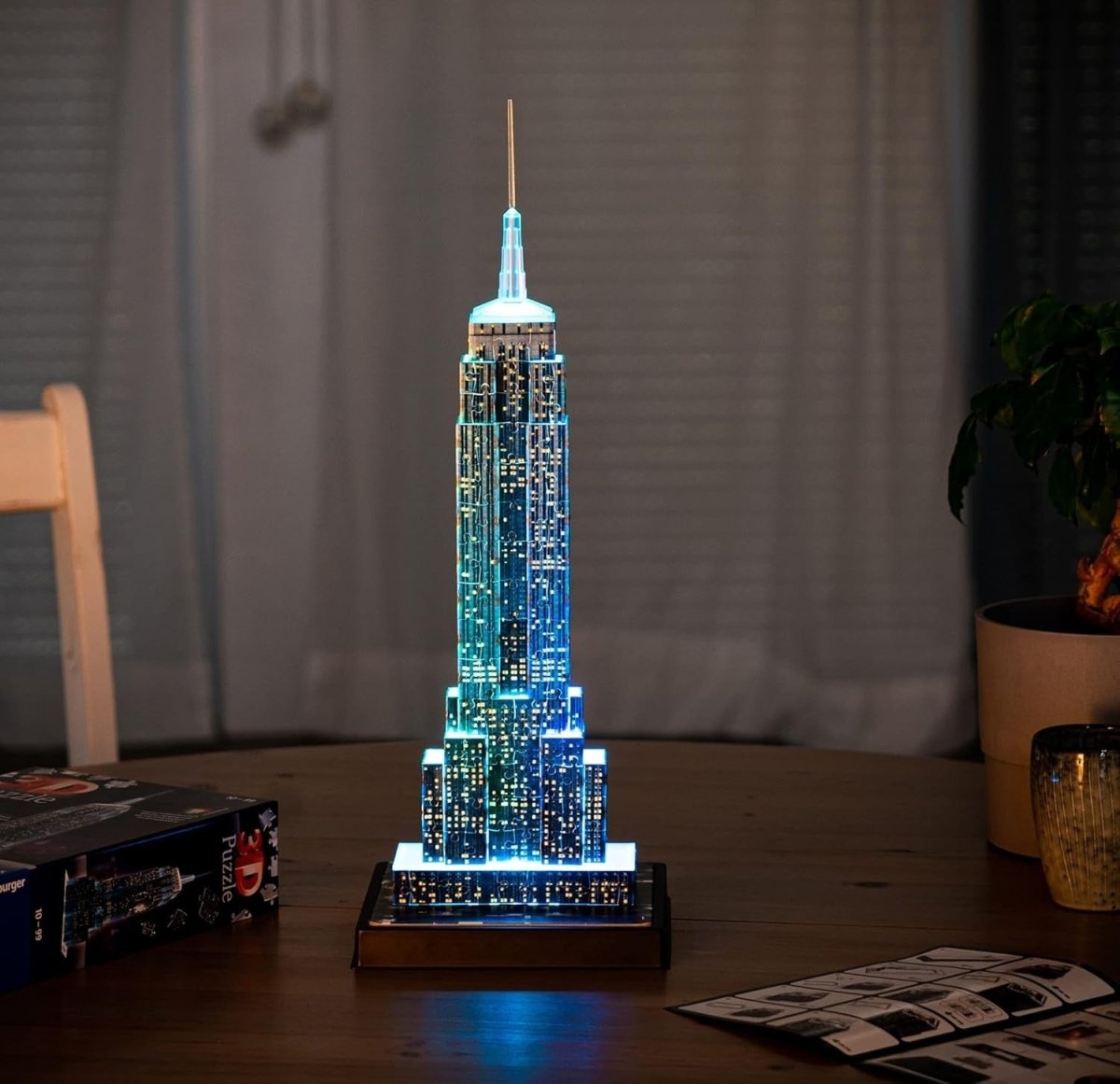 Empire State Building 3D Puzzle LED Light Up 216 Piece Model Gift - Kwikley