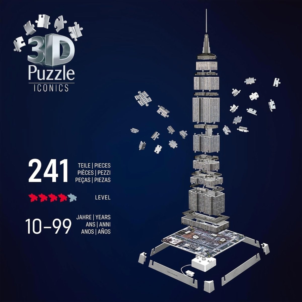 Empire State Building 3D Puzzle LED Light Up Model 216 Piece Gift - Kwikley