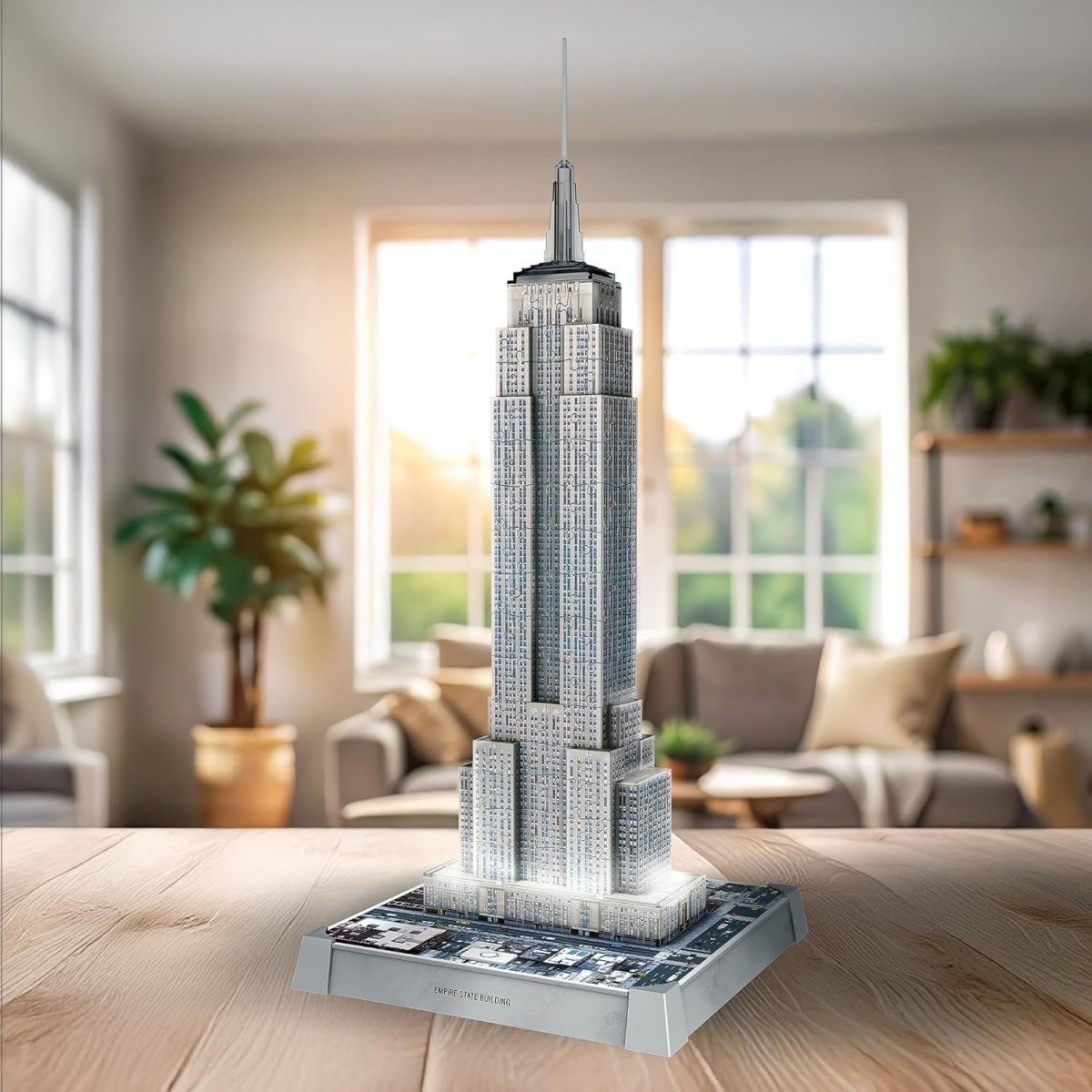 Empire State Building 3D Puzzle LED Light Up Model 216 Piece Gift - Kwikley