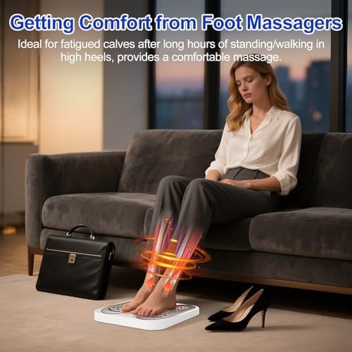 EMS Foot Circulation Machine Pain Relief Swelling Heat Massage 8 Modes - Kwikley