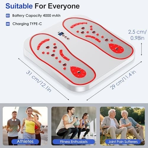 EMS Foot Circulation Machine Pain Relief Swelling Heat Massage 8 Modes - Kwikley