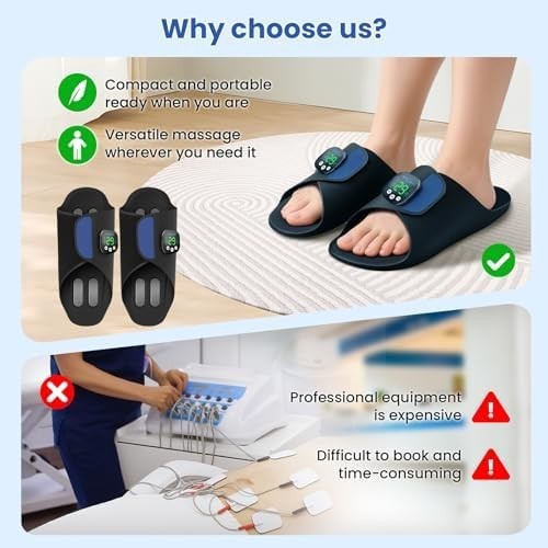 EMS Foot Massager for Circulation & Pain Relief, 10 Modes + 29 Settings - Kwikley