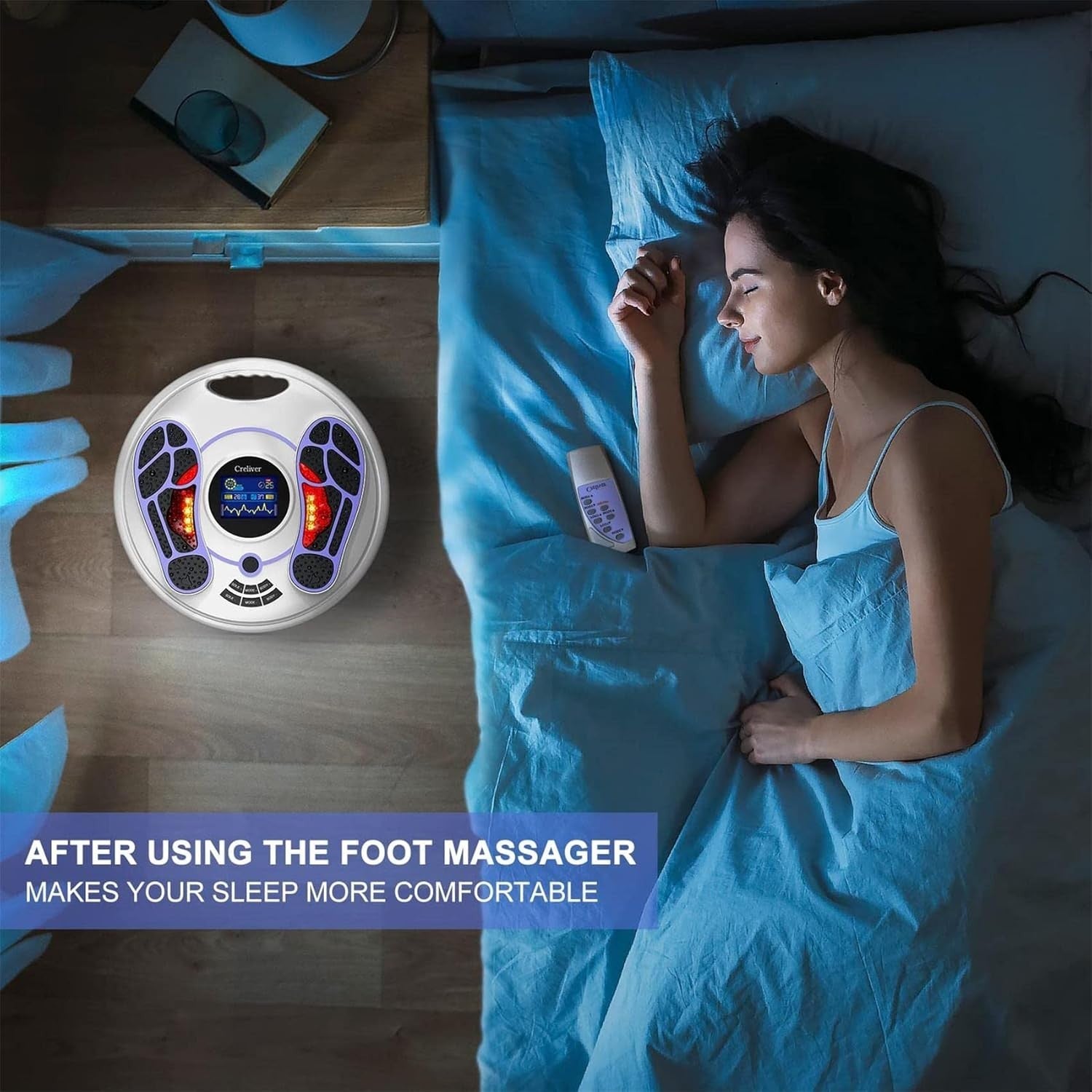 EMS Foot Massager for Circulation & Pain Relief, 99 Levels, Home Relaxation - Kwikley