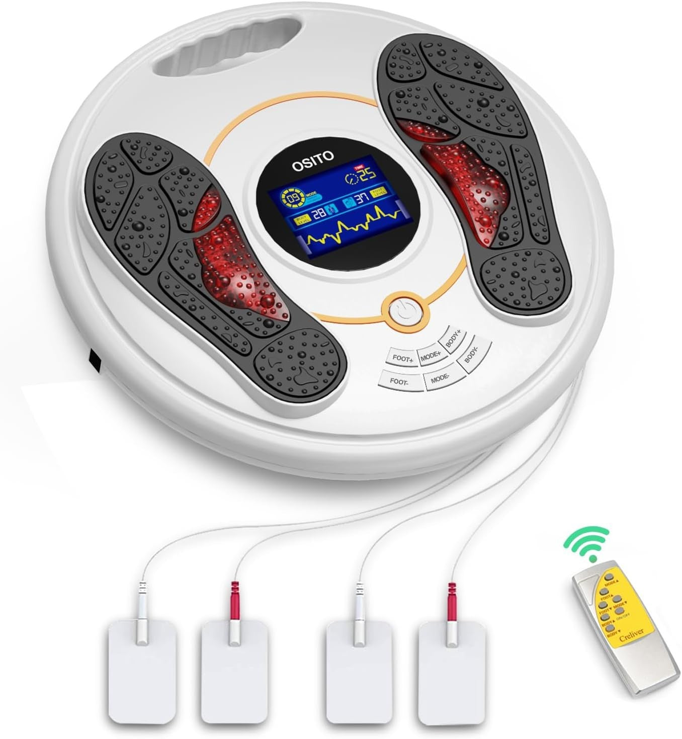 EMS TENS Foot Circulation Booster for Pain Neuropathy 99 Intensity Levels - Kwikley