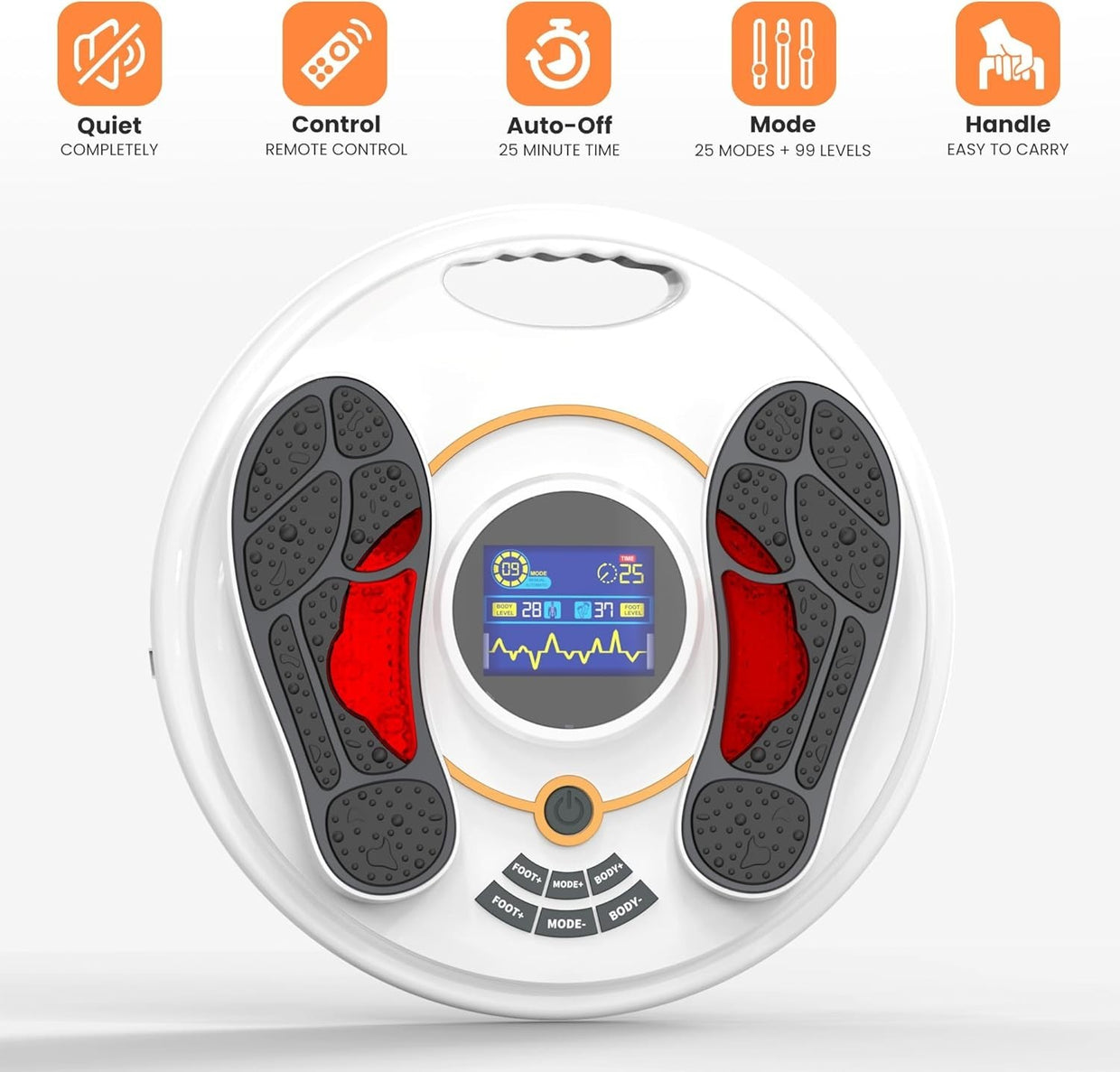 EMS TENS Foot Circulation Booster for Pain Neuropathy 99 Intensity Levels - Kwikley