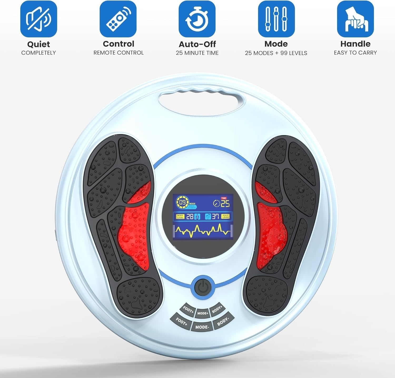 EMS TENS Foot Circulation Booster for Pain Neuropathy 99 Levels - Kwikley