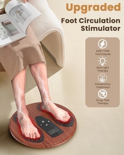 EMS TENS Foot Massager Circulation Booster Infrared Pain Relief Pads - Kwikley