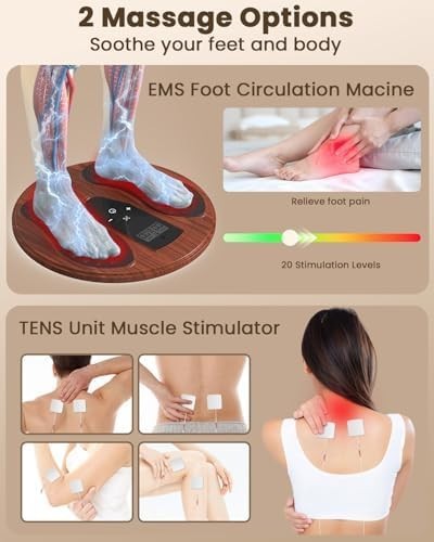 EMS TENS Foot Massager Circulation Booster Infrared Pain Relief Pads - Kwikley