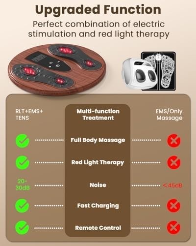 EMS TENS Foot Massager Circulation Booster Infrared Pain Relief Pads - Kwikley