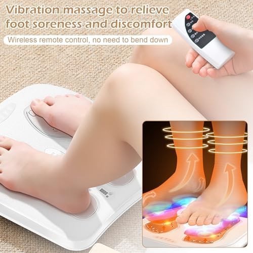 EMS & TENS Foot Massager with Heat Blood Circulation Pain Relief Machine - Kwikley