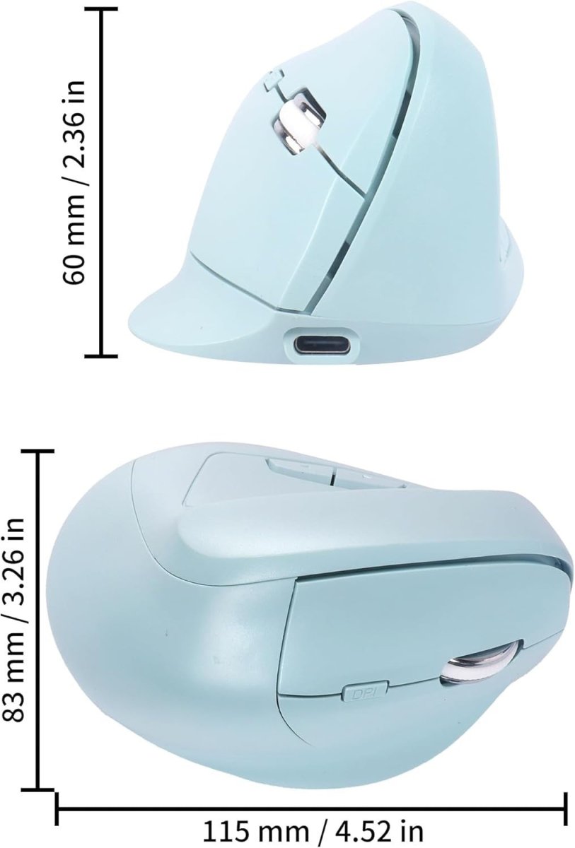 Ergonomic Bluetooth Vertical Mouse Wireless Silent Rechargeable USB 7Btn - Kwikley