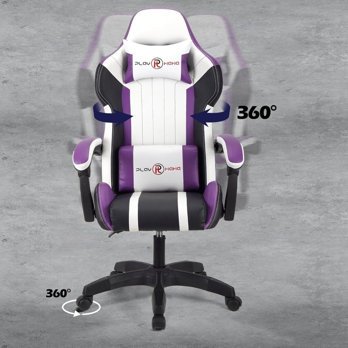 Ergonomic Gaming Chair Height Adjustable w/ Lumbar & Headrest - Kwikley