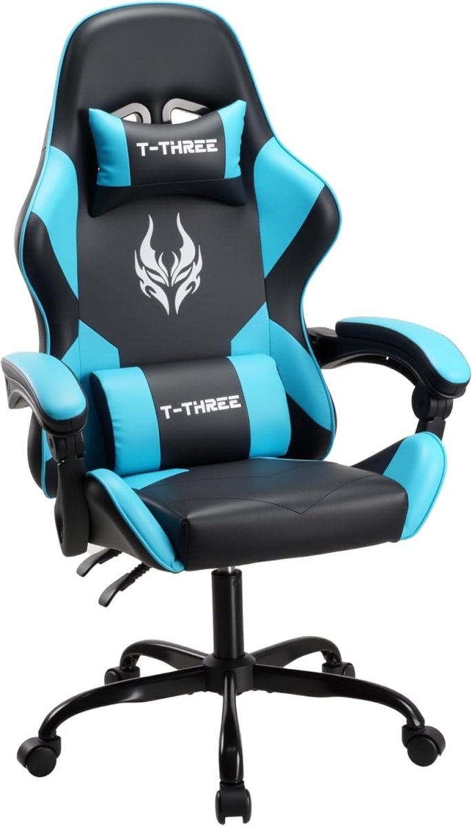 Ergonomic Gaming Chair High Back Swivel Office Desk 150kg Blue - Kwikley