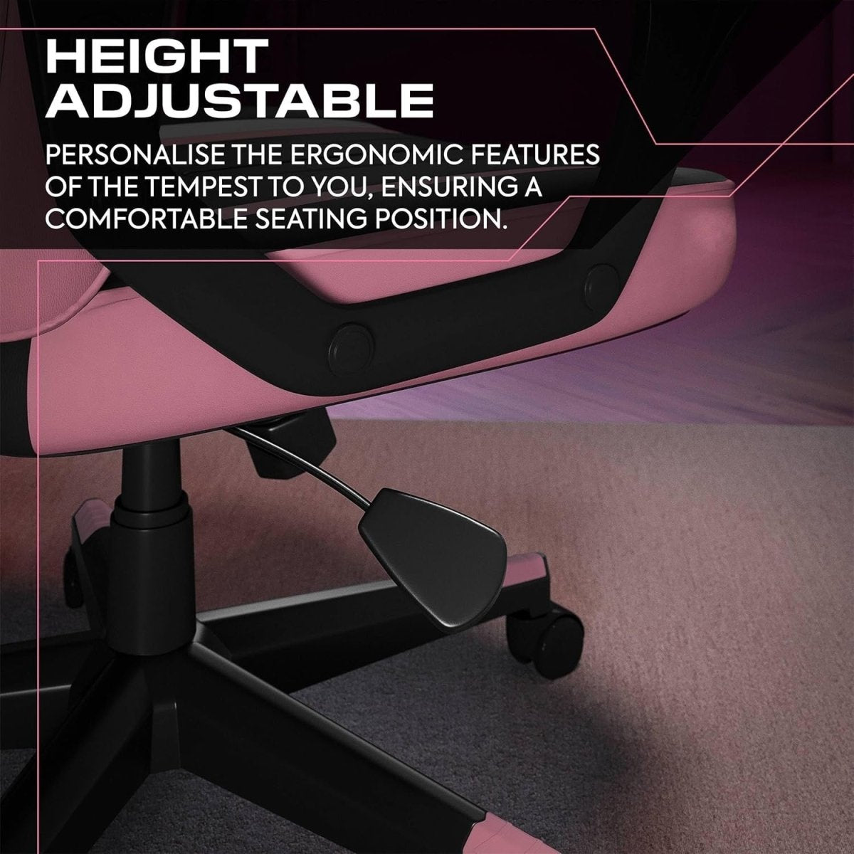 Ergonomic Gaming Chair High Back Wide Seat Pink - Kwikley