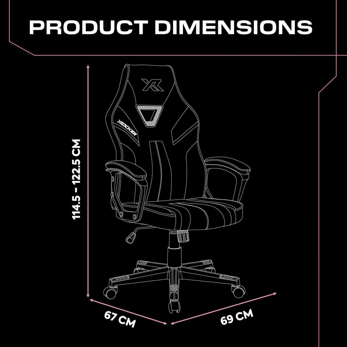 Ergonomic Gaming Chair High Back Wide Seat Pink - Kwikley