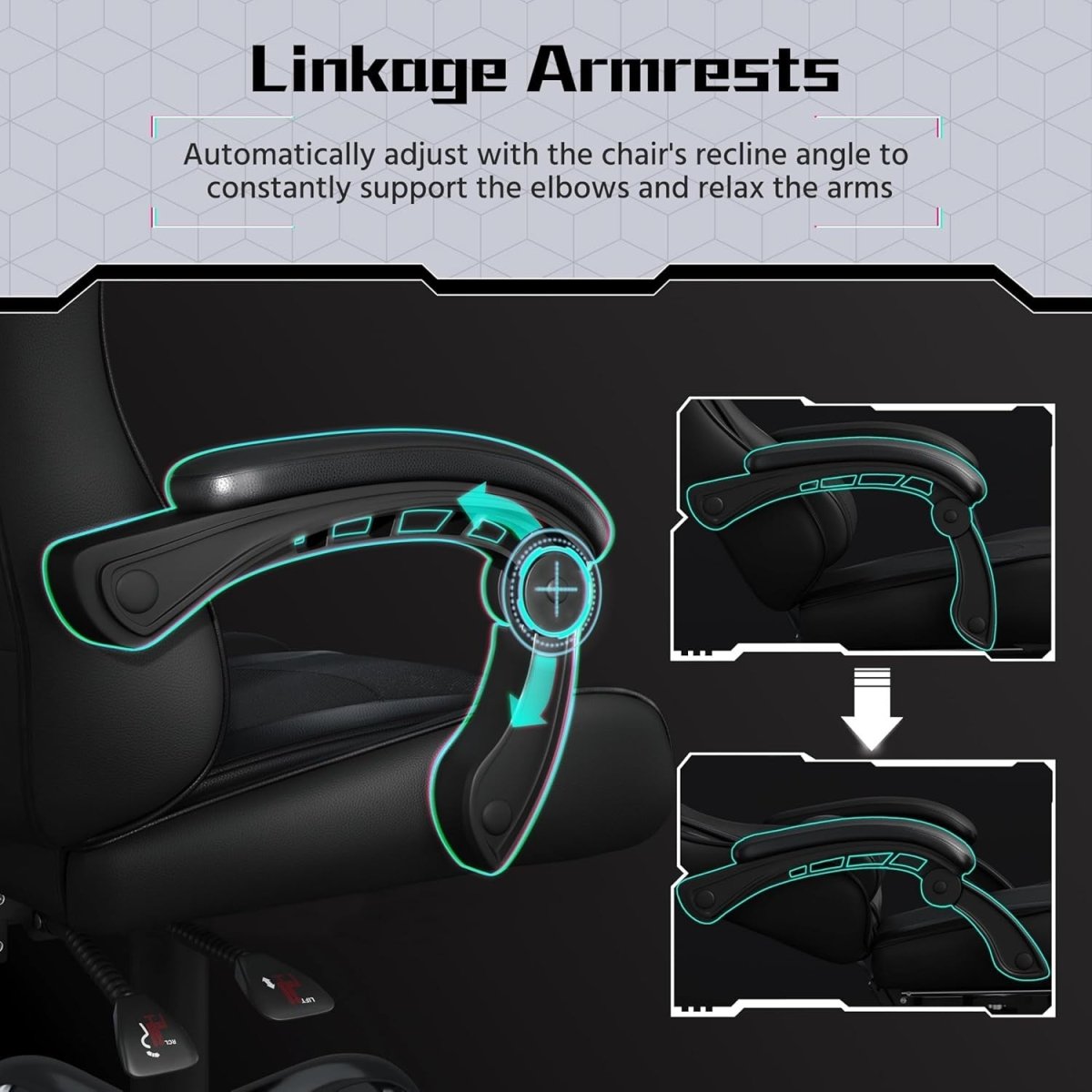 Ergonomic Gaming Chair Massage Lumbar Swivel Desk Chair Black - Kwikley