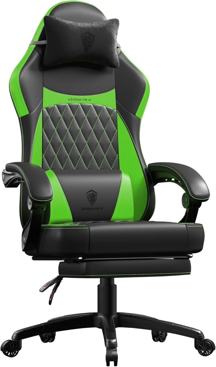 Ergonomic Gaming Chair Recliner Footrest Massage 90–145° - Kwikley