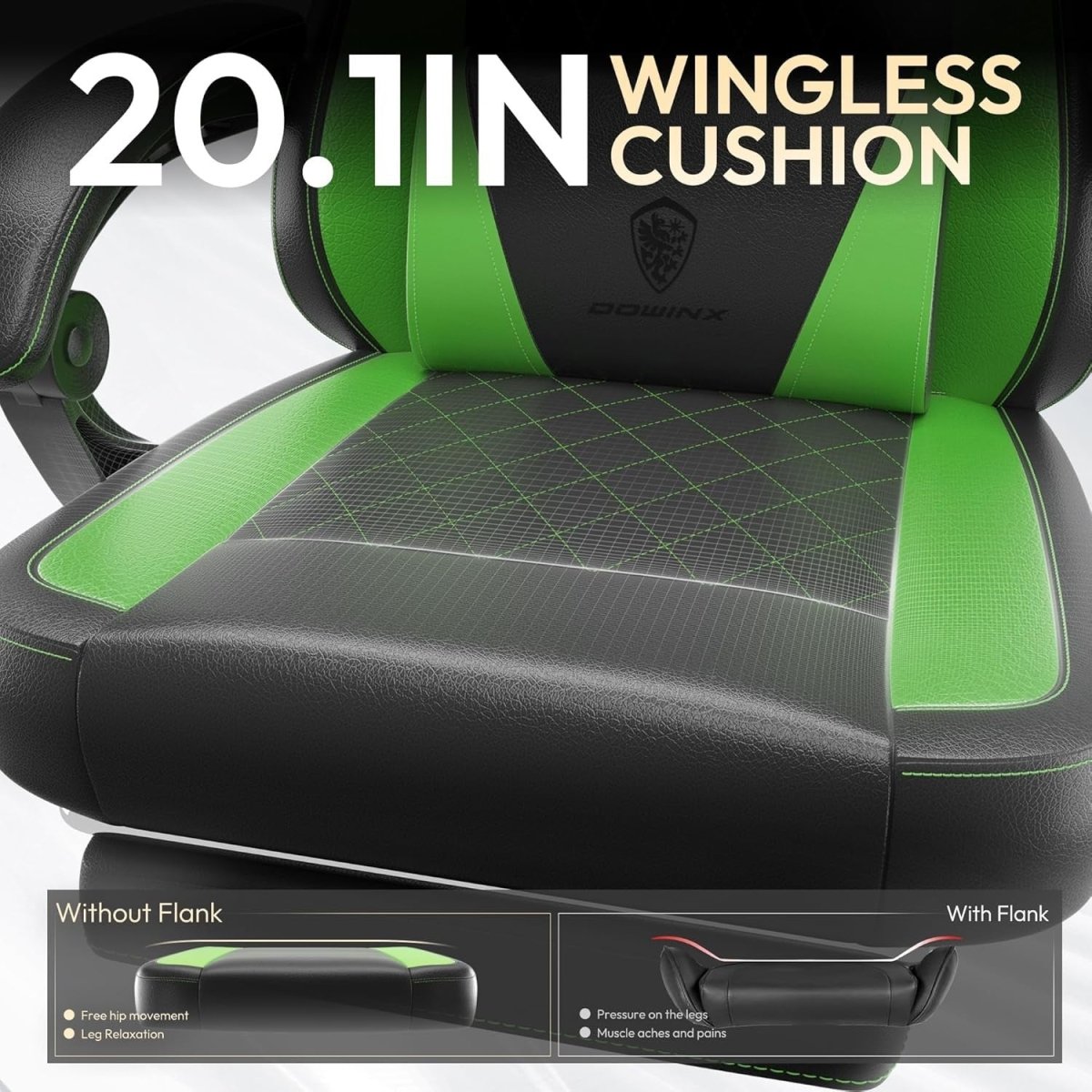 Ergonomic Gaming Chair Recliner Footrest Massage 90–145° - Kwikley