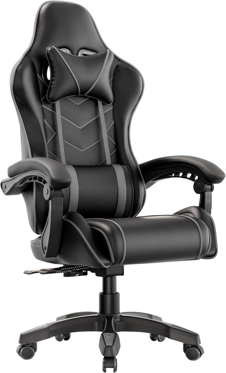 Ergonomic Gaming Chair Recliner Swivel Office Chair Grey - Kwikley