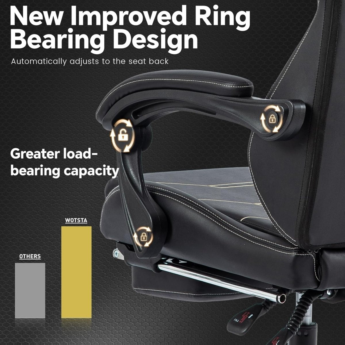 Ergonomic Gaming Chair Recliner w/ Footrest & Lumbar Massage - Kwikley