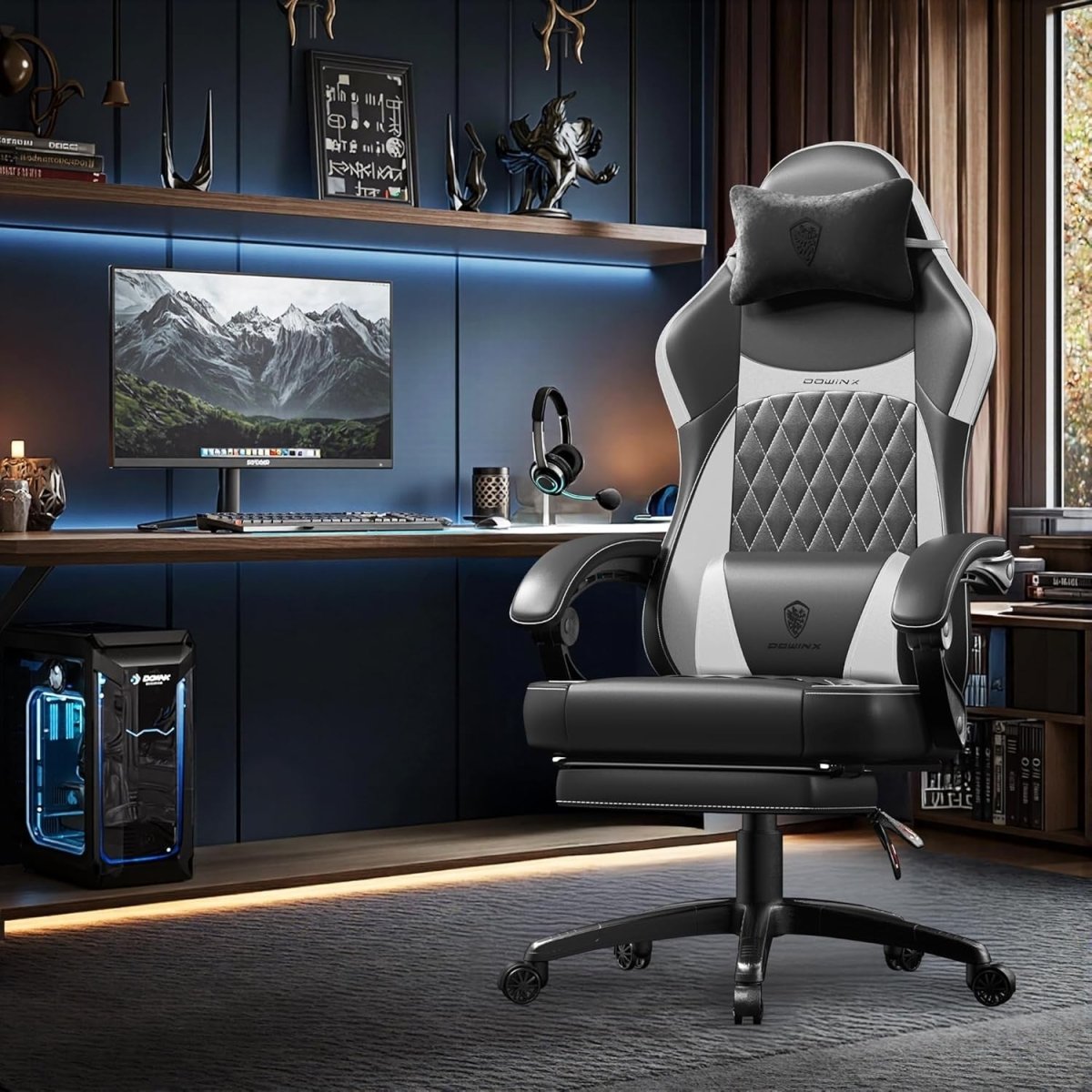 Ergonomic Gaming Chair Recliner w/ Fotrest Massage 90–145° - Kwikley