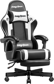Ergonomic Gaming Chair Recliner with Footrest Lumbar Support White - Kwikley