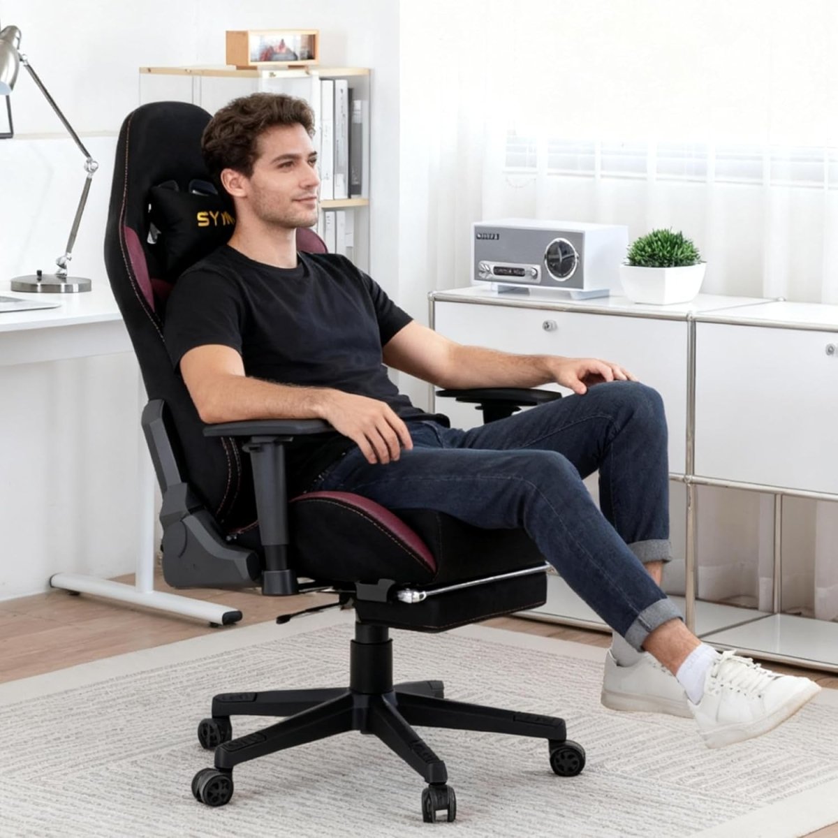 Ergonomic Gaming Chair with Footrest & Lumbar Support – Adjustable PC Seat - Kwikley