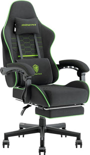 Ergonomic Gaming Chair with Footrest Massage 150kg Black Green - Kwikley