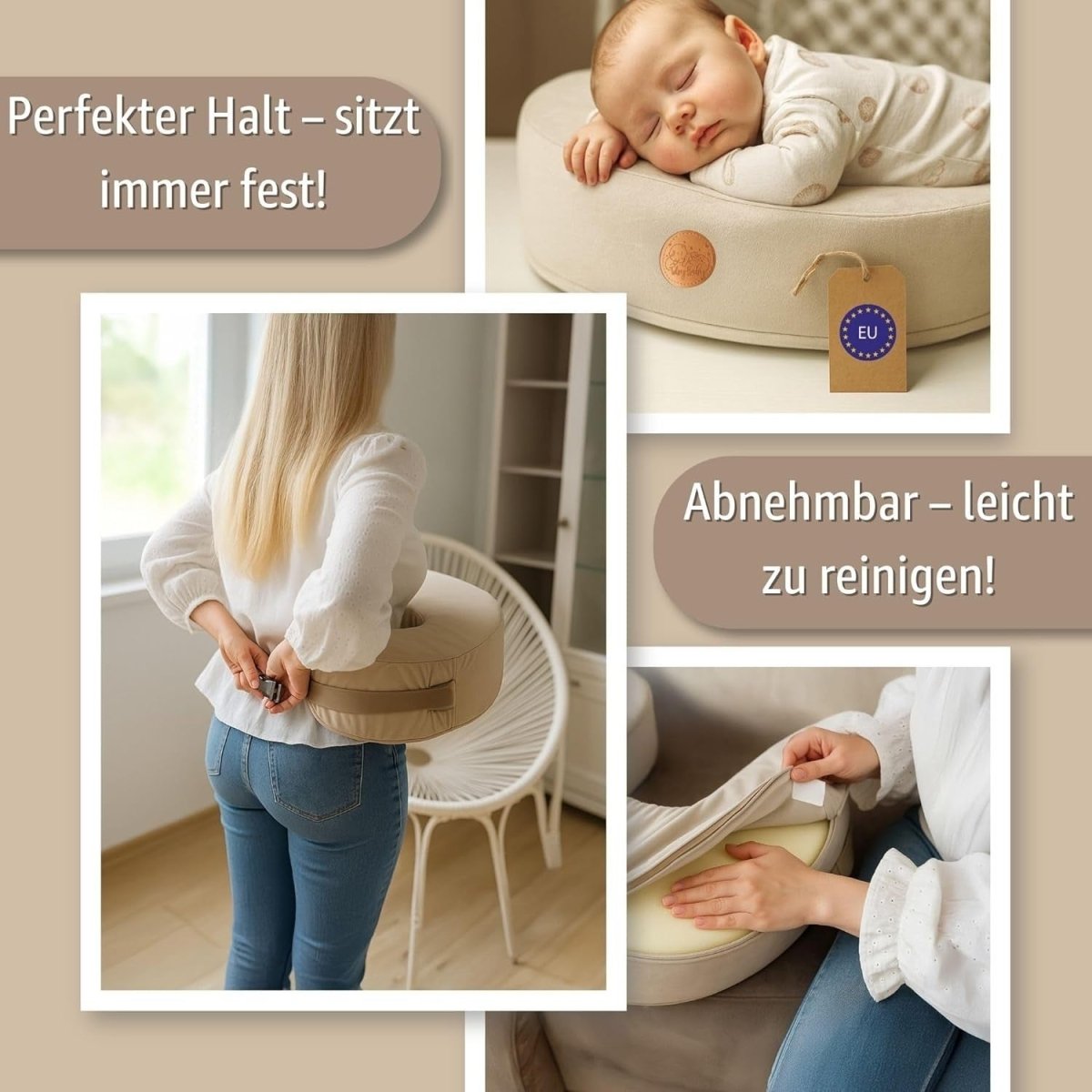 Ergonomic Memory Foam Nursing Pillow Breastfeeding Support Cushion - Kwikley